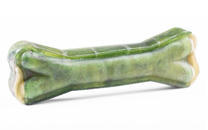 Håndlavet Presset Tyggeben med fyld af klorofyl 12 cm 55 g - kompakt hundesnack